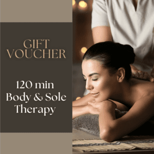 Gift voucher with image of woman having massage